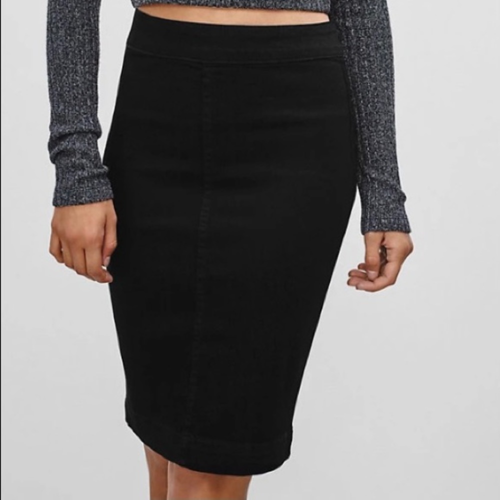 The Casting black denim stretch skirt